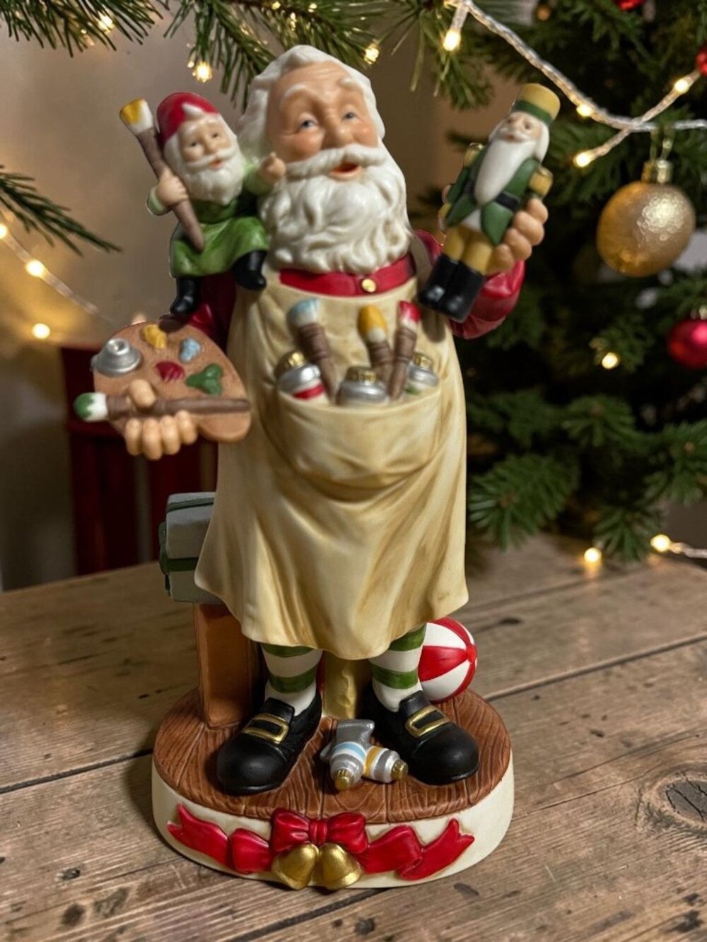 HOMCO Santa's Toy Workshop Figurine #5500 Vintage 1990s Christmas Holdiday